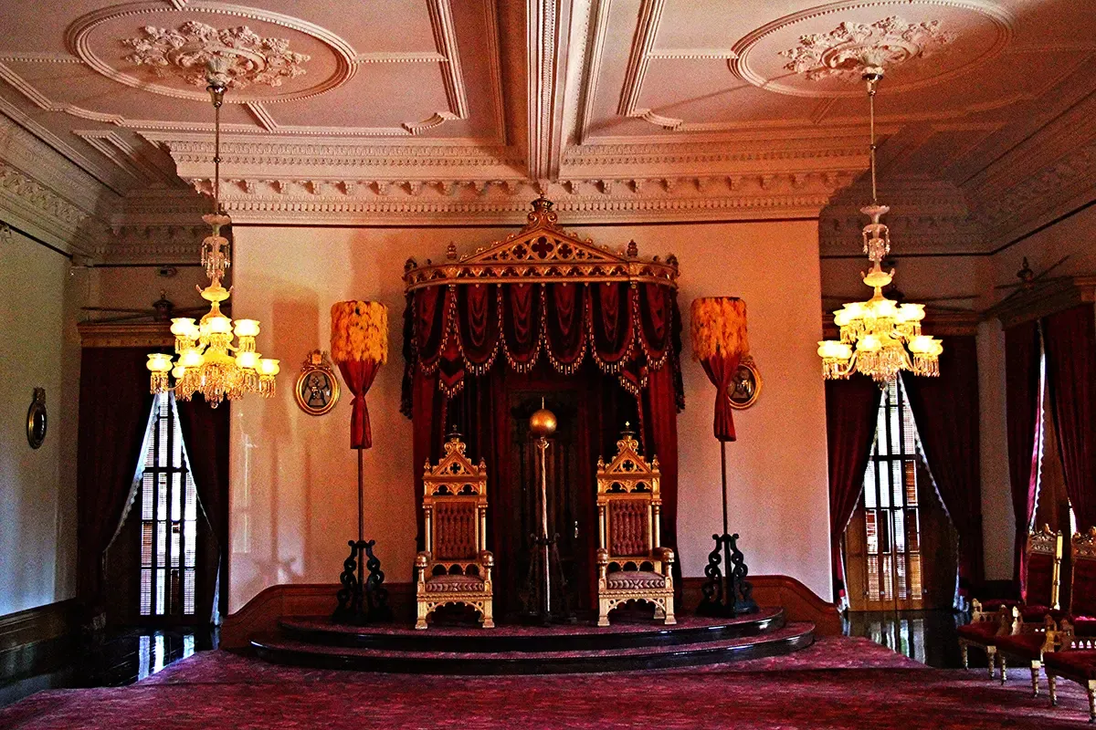 Throne Room inside Iolani Palace, visited on a Honolulu and Pearl Harbor tour